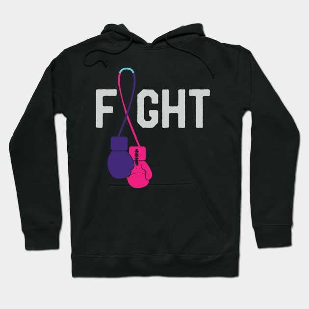 Thyroid Cancer Awareness Day Ribbon Month Survivor Fighter Hoodie by mrsmitful01